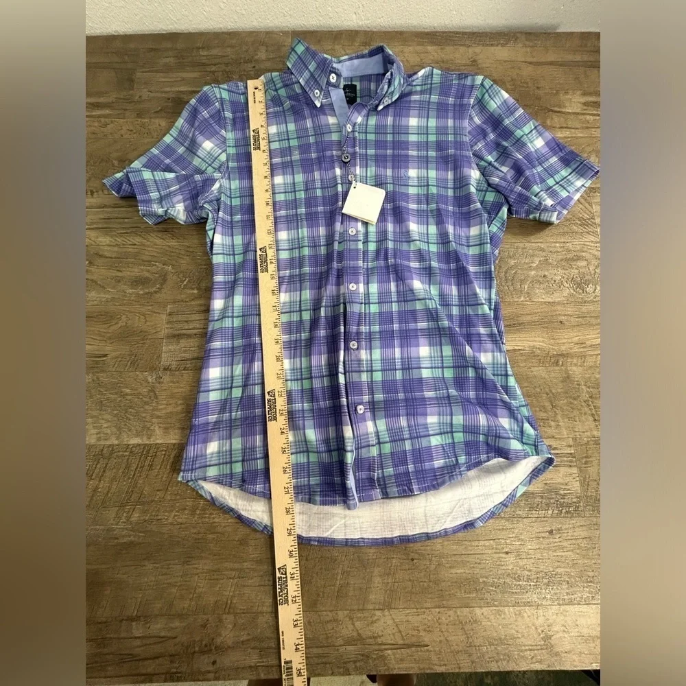 NEW Tailor Byrd Plaid Short Sleeve Button Down - Picture 3 of 8
